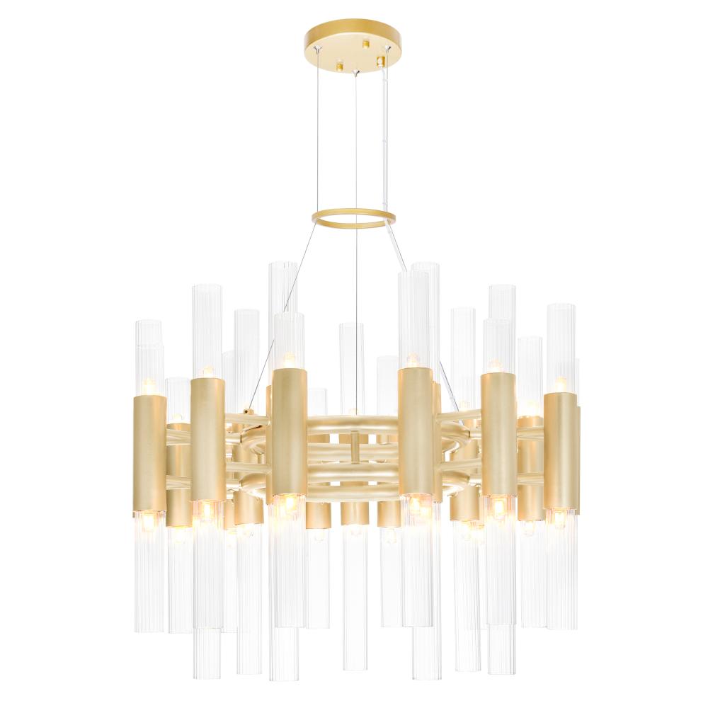 CWI Lighting 1120P20-42-625 42 Light Down Chandelier with Brass Finish