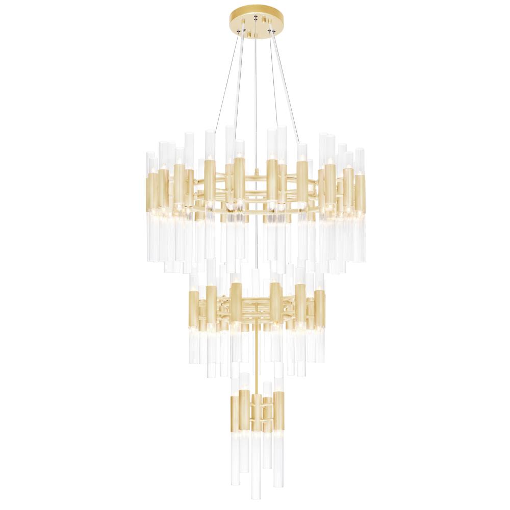 CWI Lighting 1120P32-123-625 123 Light Down Chandelier with Brass Finish