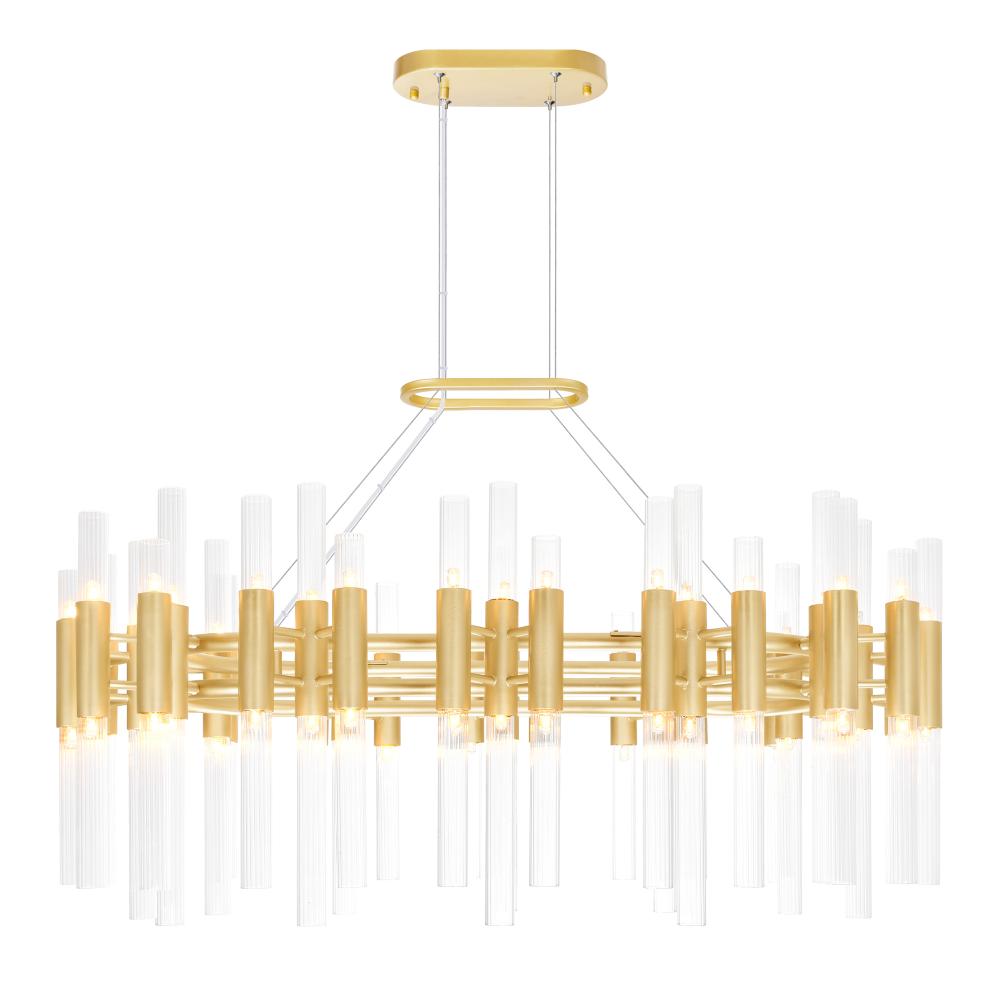 CWI Lighting 1120P39-72-625 72 Light Down Chandelier with Brass Finish