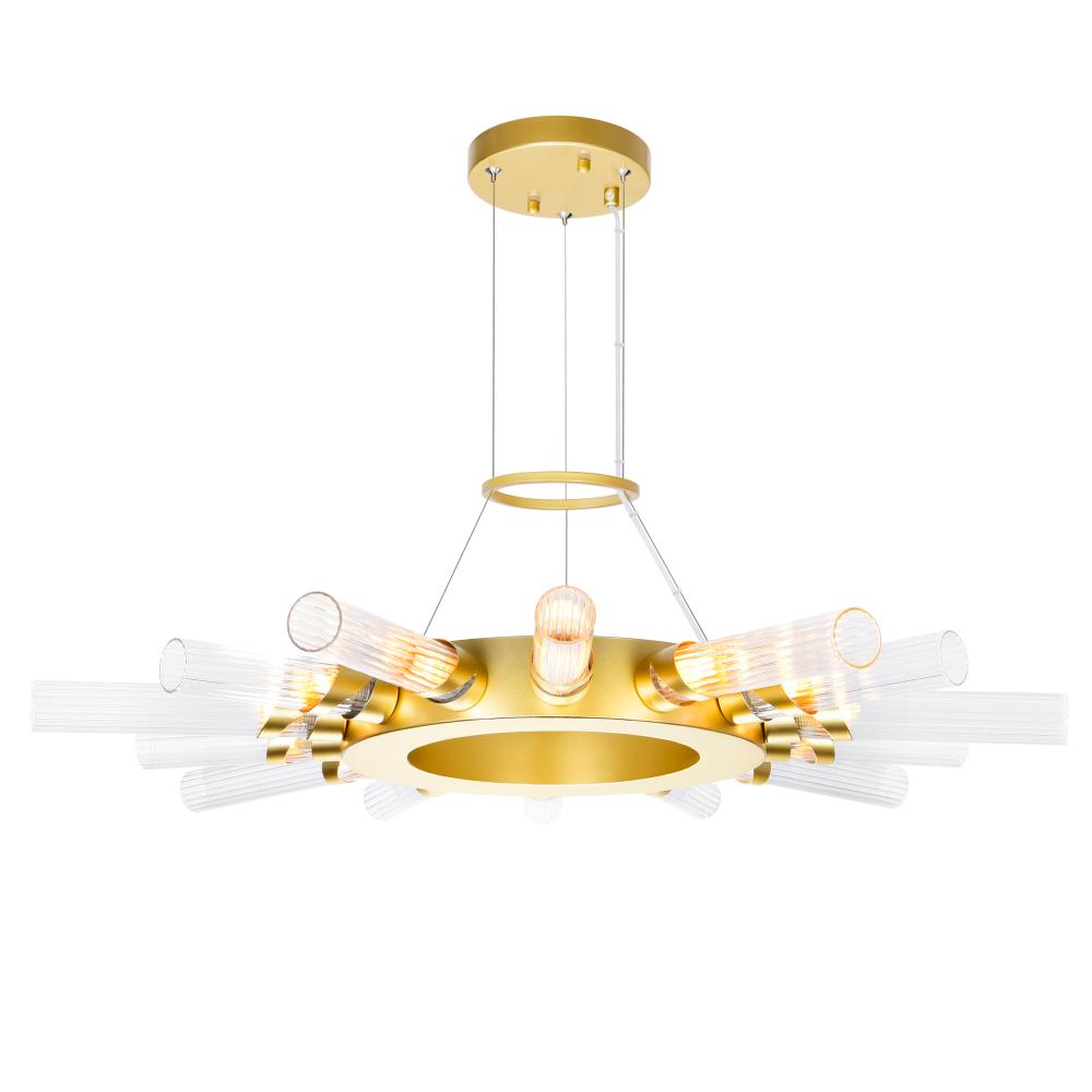 CWI Lighting 1121P28-14-602 14 Light Chandelier with Satin Gold finish