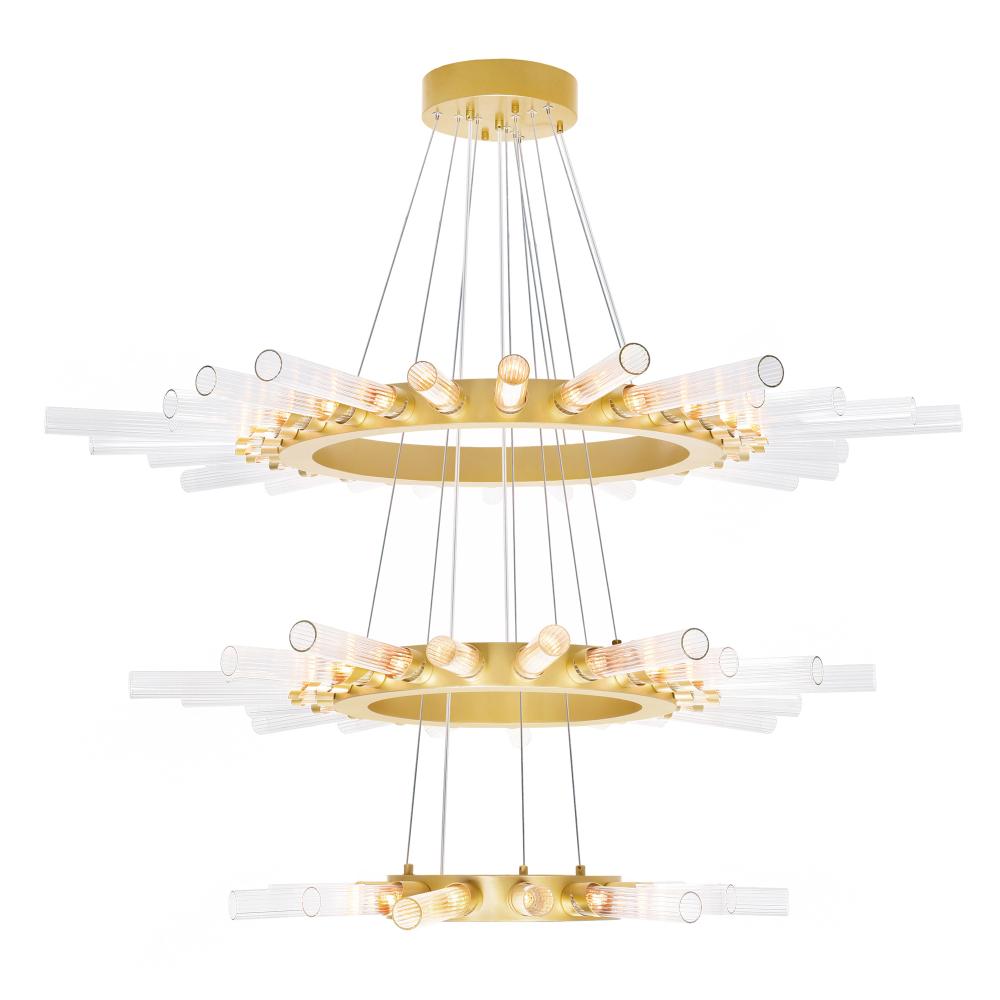 CWI Lighting 1121P48-63-602 63 Light Chandelier with Satin Gold finish