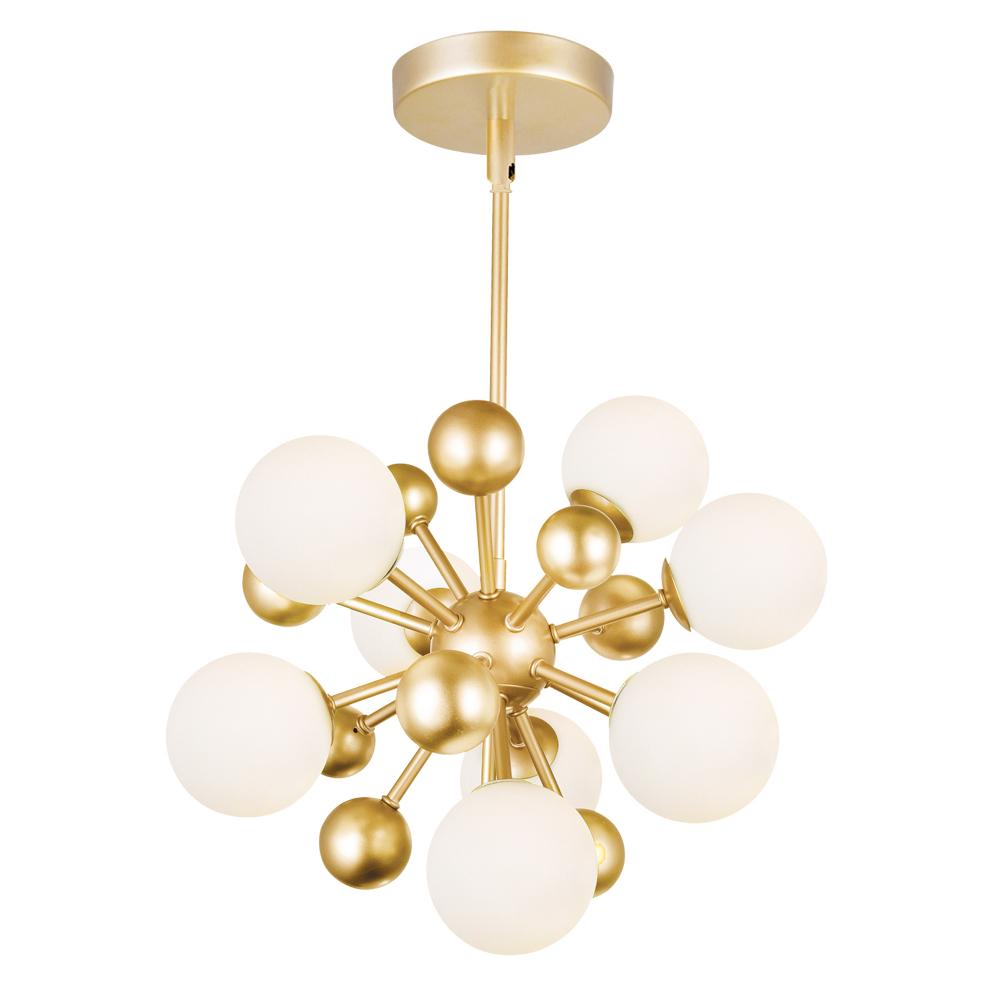 CWI Lighting 1125P16-8-268 Element 8 Light Chandelier with Sun Gold Finish