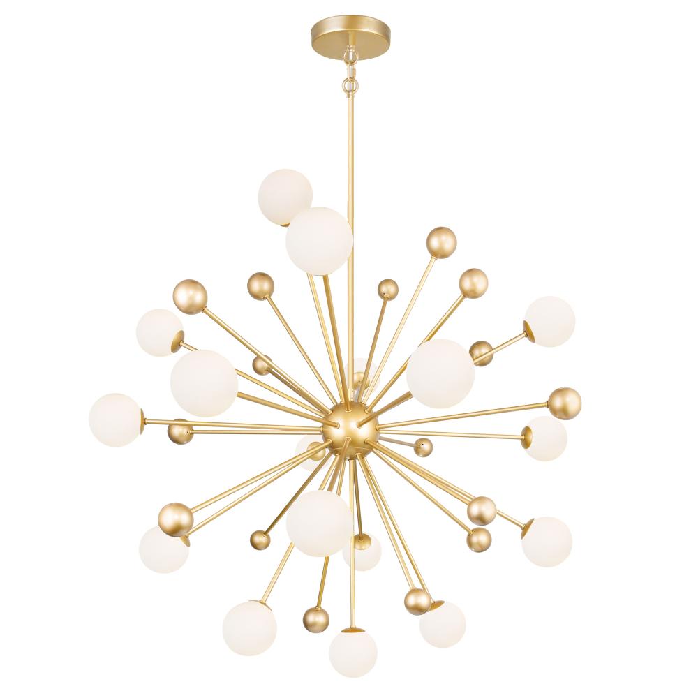 CWI Lighting 1125P39-17-268 Element 17 Light Chandelier with Sun Gold Finish