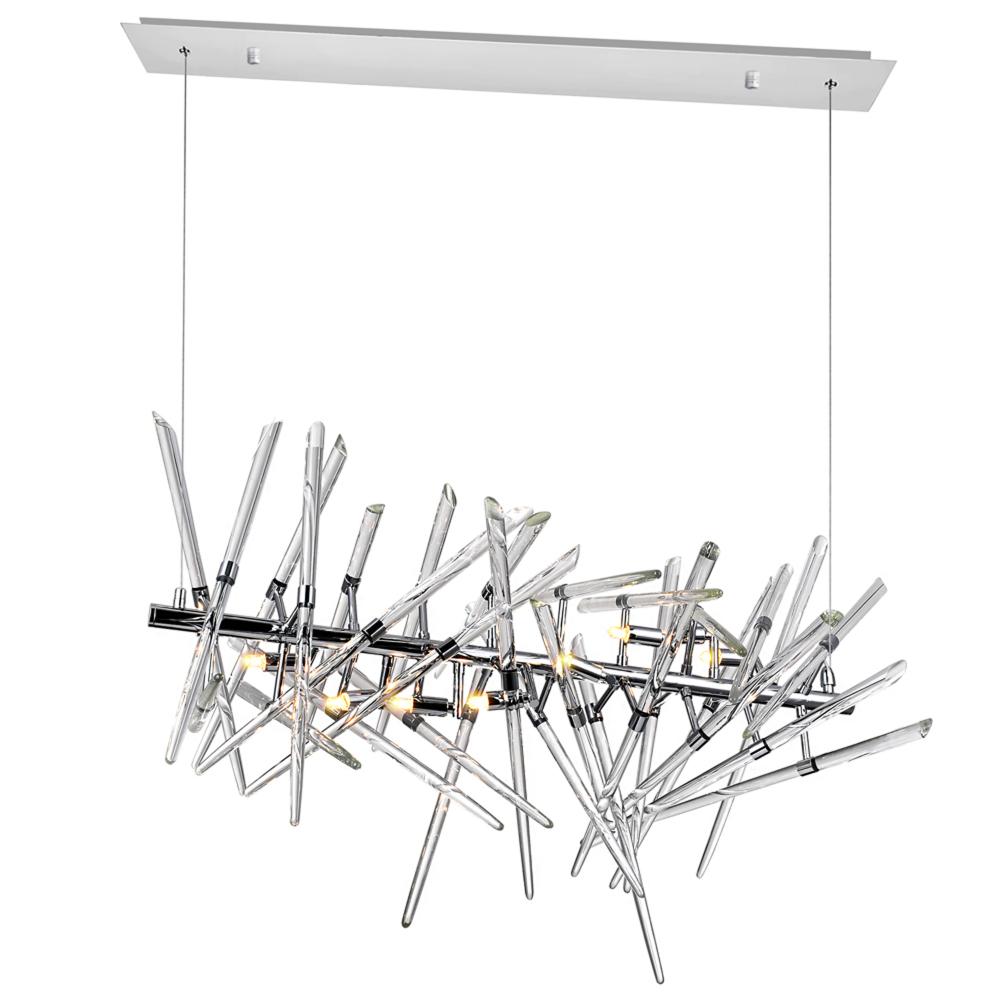 CWI Lighting 1154P37-9-601 Icicle 9 Light Chandelier with Chrome Finish