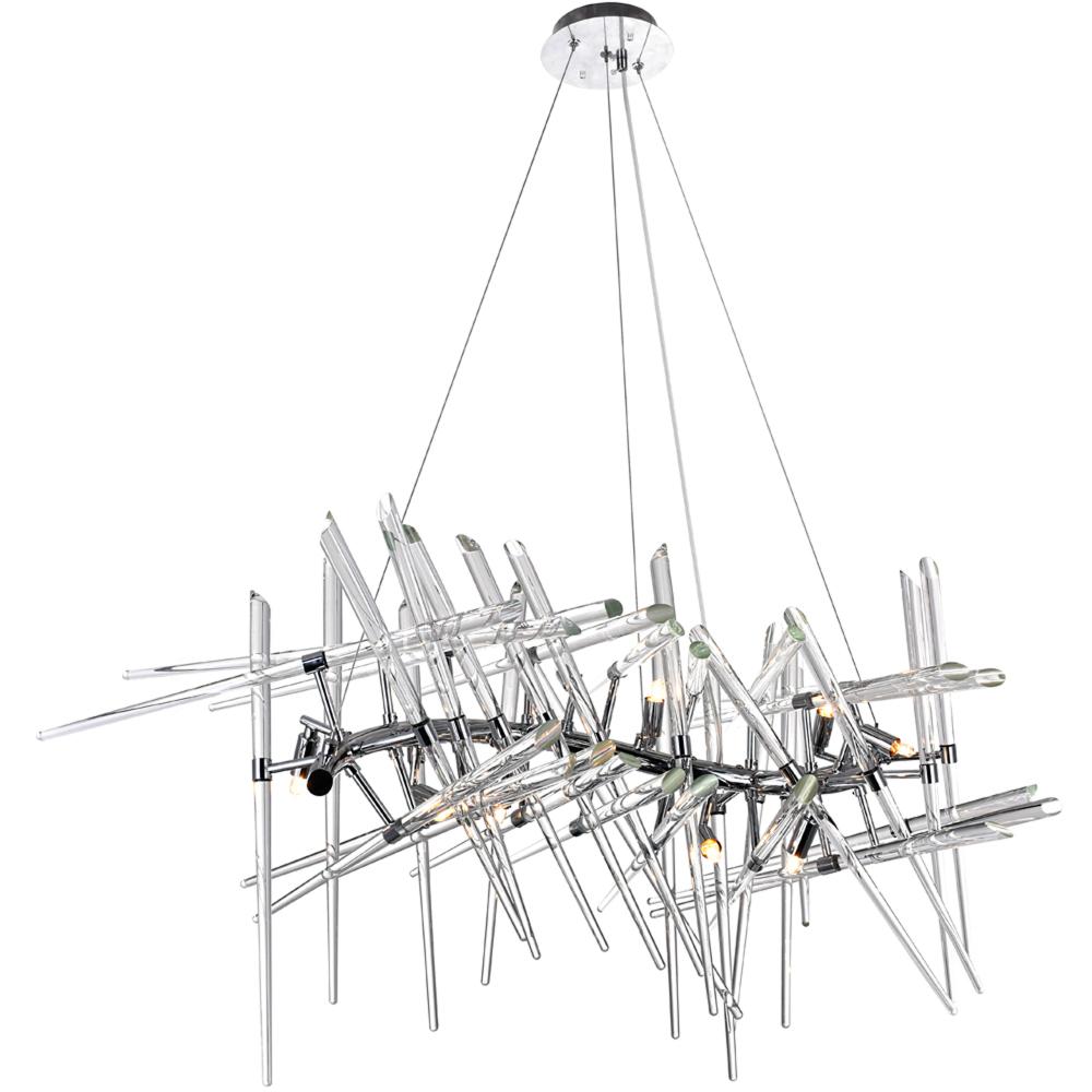 CWI Lighting 1154P39-10-601 Icicle 10 Light Chandelier with Chrome Finish