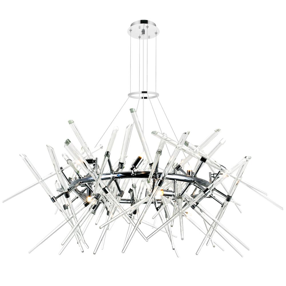CWI Lighting 1154P42-12-601-R 12 Light Chandelier with Chrome Finish