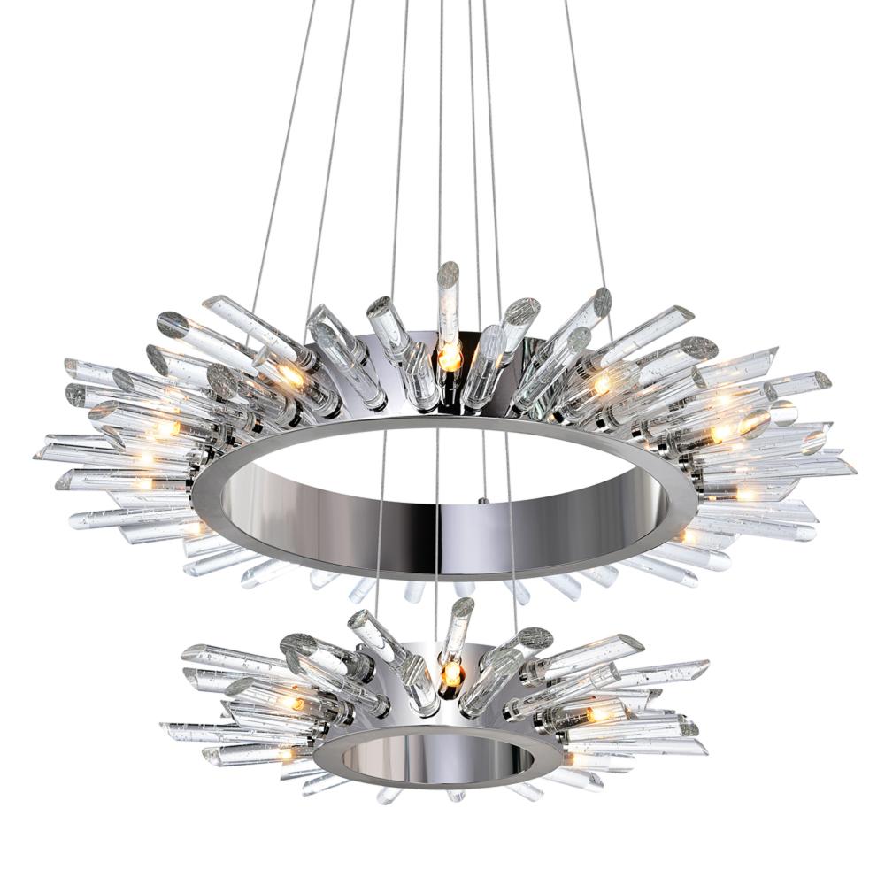 CWI Lighting 1170P32-18-613 18 Light Chandelier with Polished Nickle finish