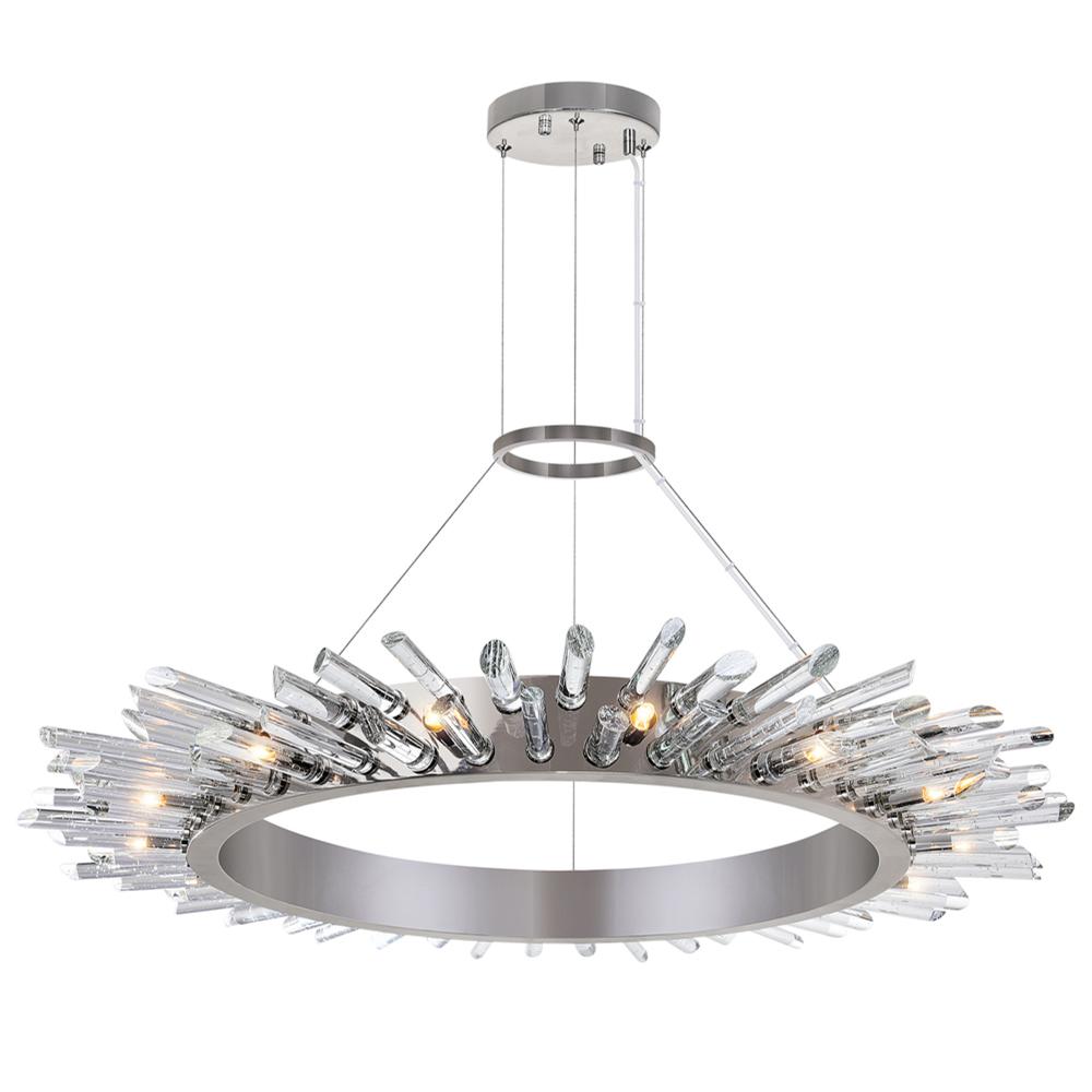CWI Lighting 1170P39-15-613 15 Light Chandelier with Polished Nickle finish
