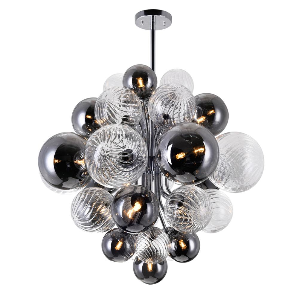 CWI Lighting 1205P25-15-601 15 Light Down Chandelier with Chrome Finish
