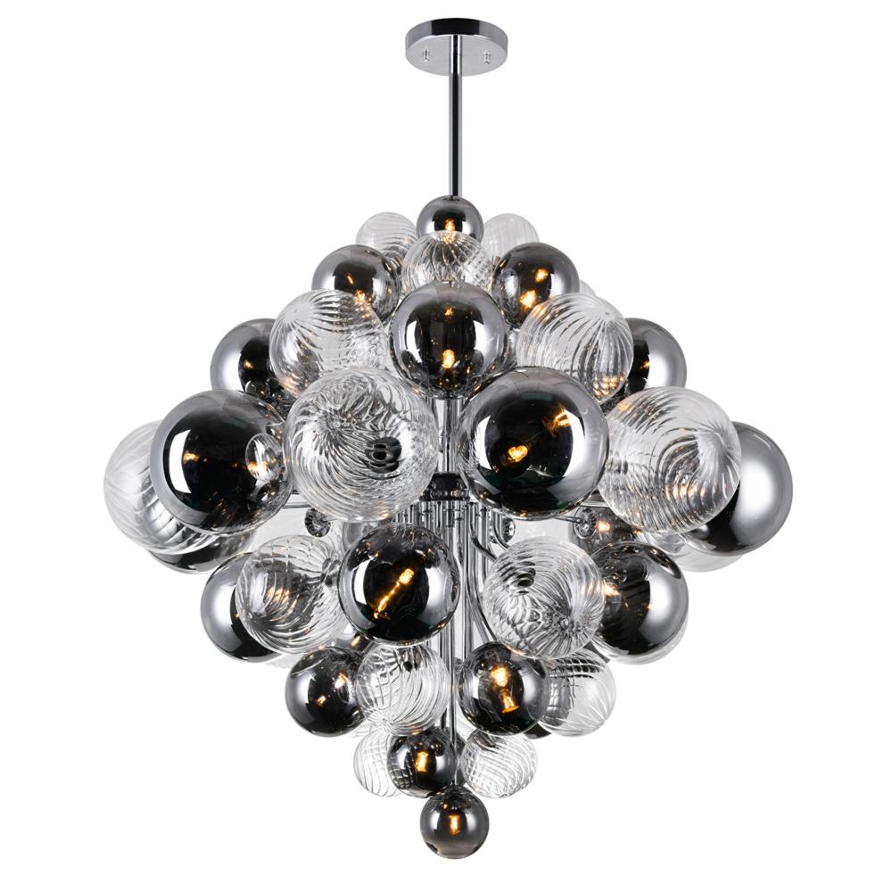 CWI Lighting 1205P36-27-601 27 Light Down Chandelier with Chrome Finish