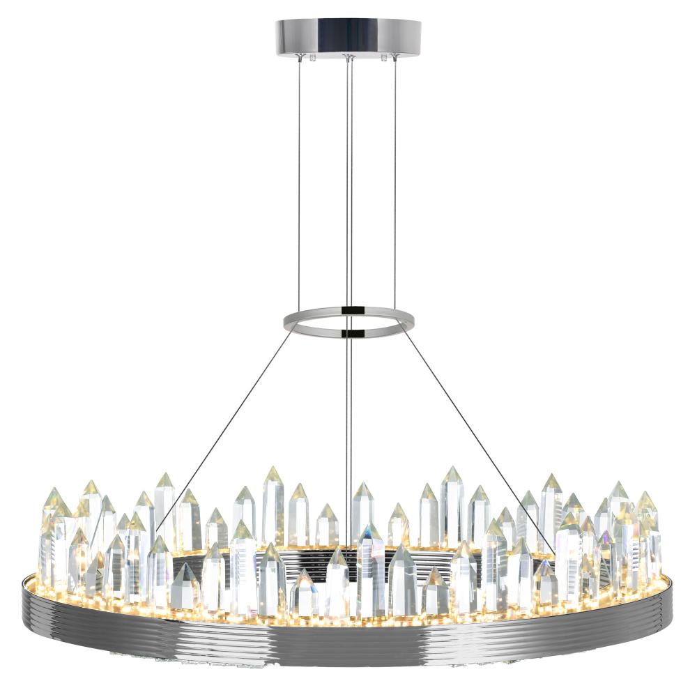 CWI Lighting 1218P24-613 LED Up Chandelier with Polished Nickel Finish