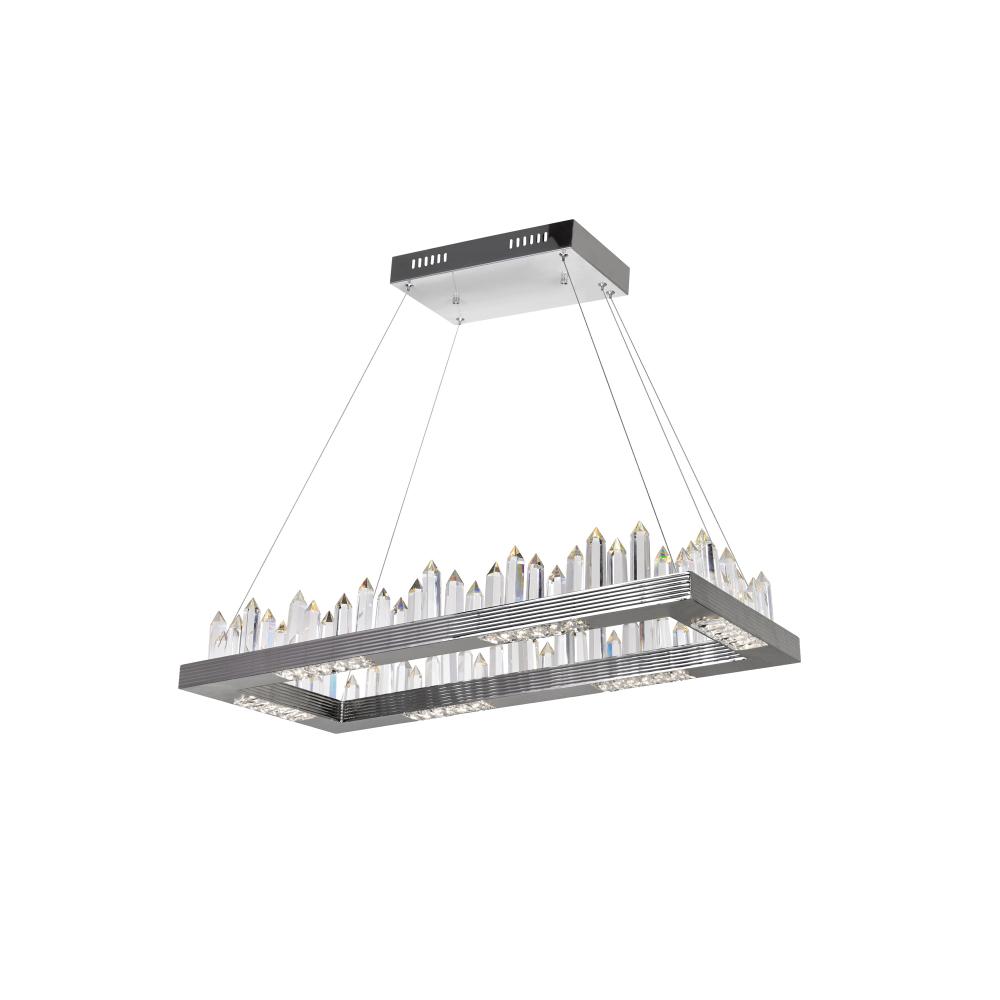 CWI Lighting 1218P32-613-RC LED Island/Pool Table Chandelier with Polished Nickel Finish