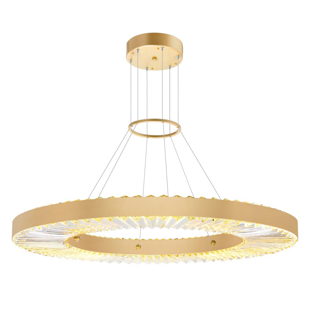 CWI Lighting 1219P32-1-625 LED Down Chandelier with Brass Finish