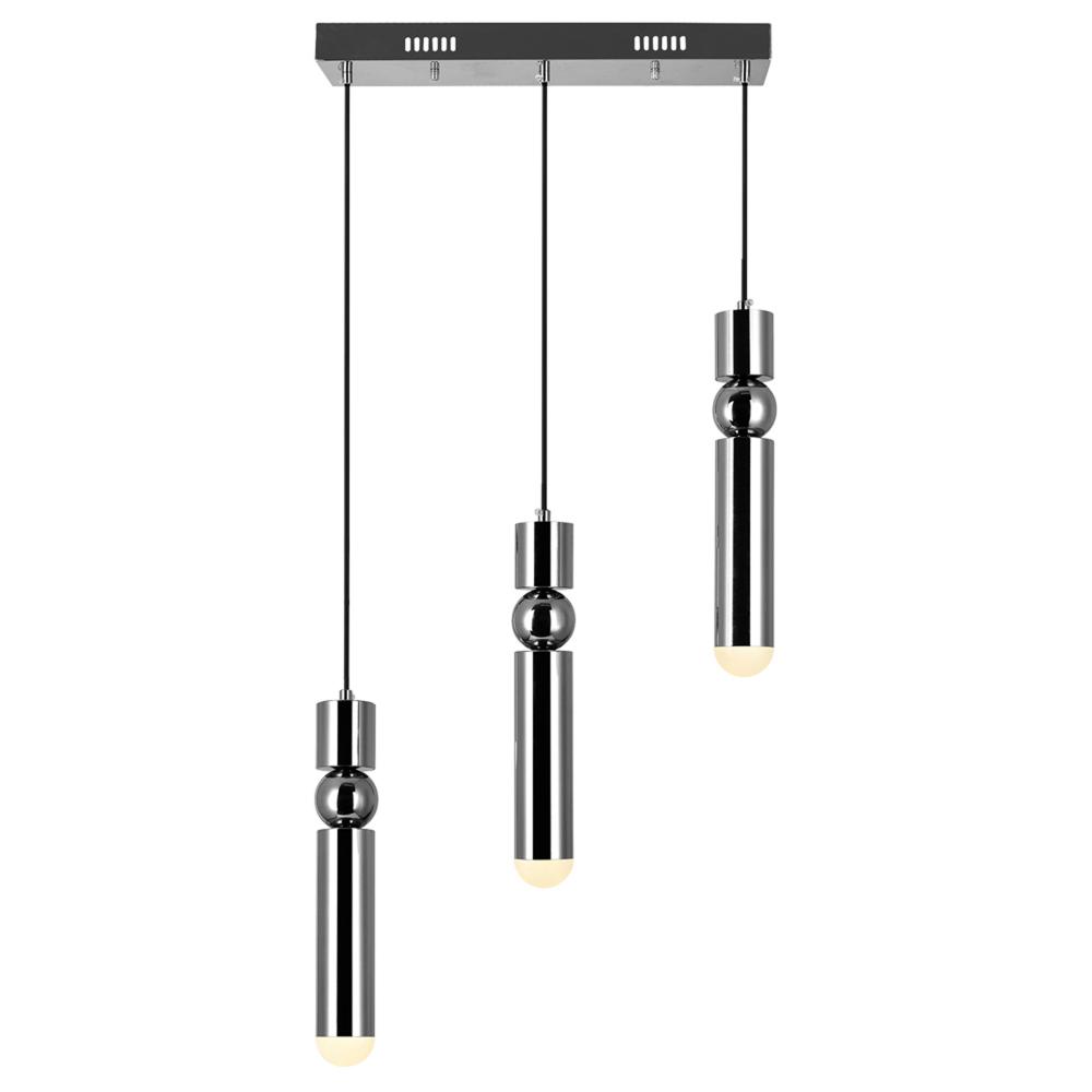 CWI Lighting 1225P20-3-613 LED Island/Pool Table Chandelier with Polished Nickel Finish