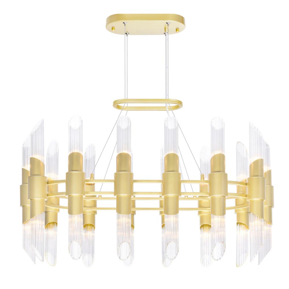 CWI Lighting 1269P39-28-602-O 28 Light Chandelier with Satin Gold finish