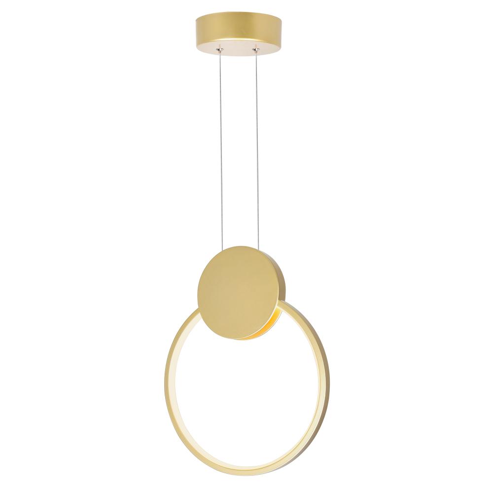CWI Lighting 1297P10-1-602 Pulley 10-in LED Satin Gold Mini Pendant