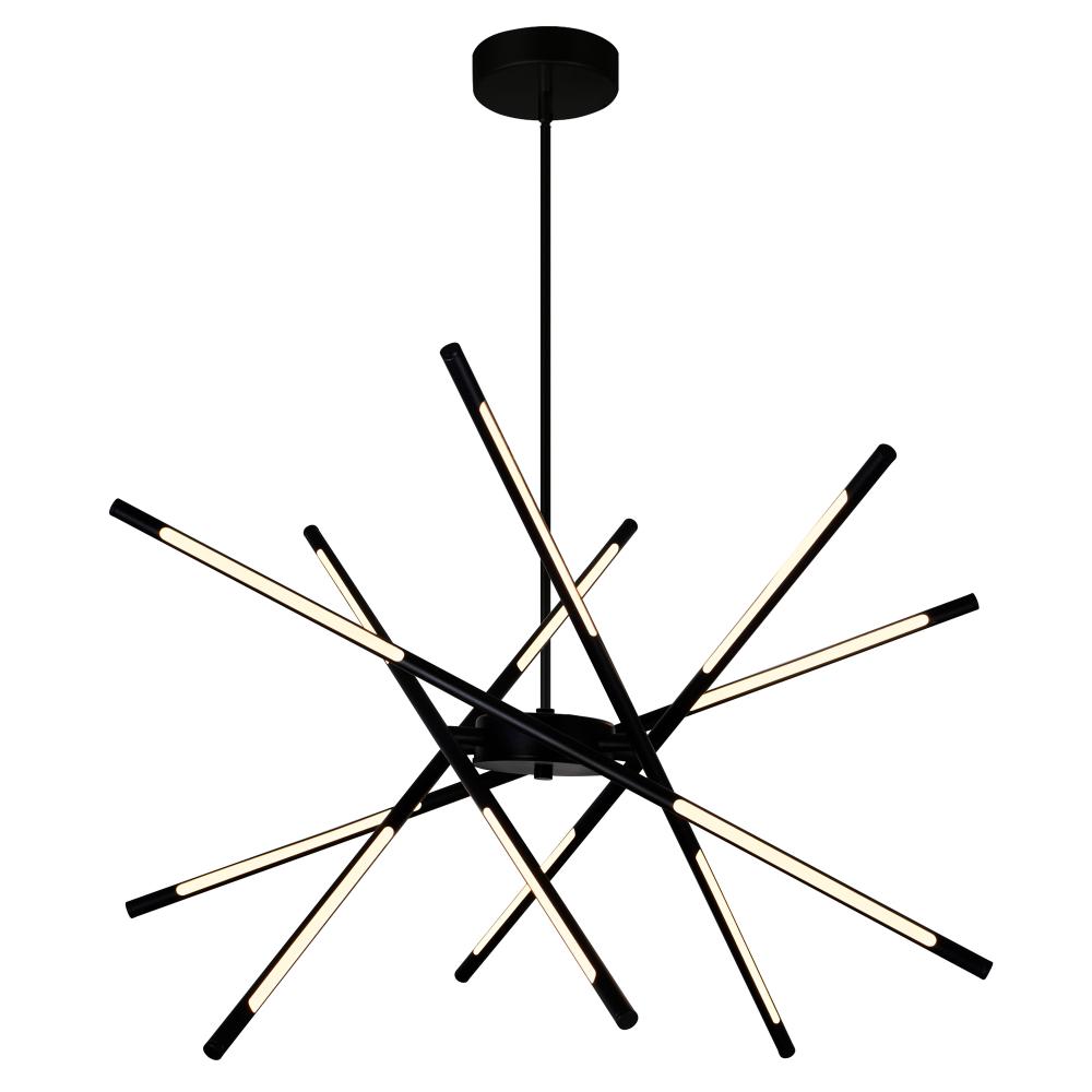 CWI Lighting 1375P31-6-101 Oskil LED Integrated Chandelier With Black Finish
