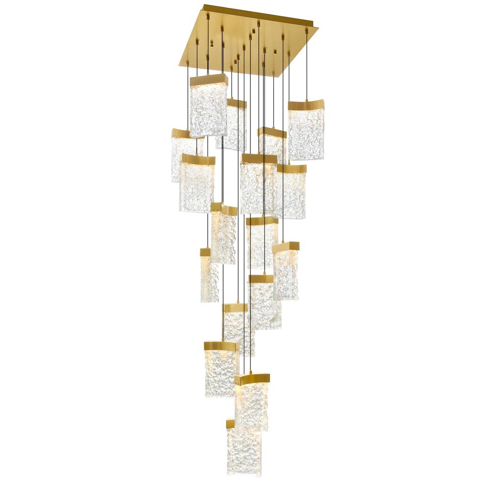 CWI Lighting 1587P24-17-624 Lava Integrated LED Brass Chandelier