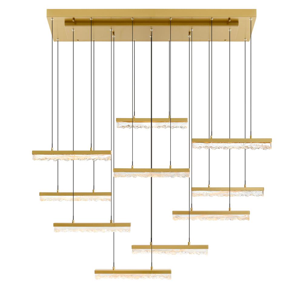 CWI Lighting 1588P48-10-624 Stagger Integrated LED Brass Chandelier