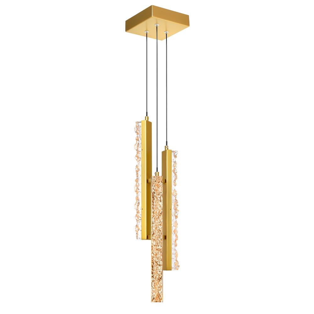 CWI Lighting 1588P6-3-624 Stagger Integrated LED Brass Mini Pendant