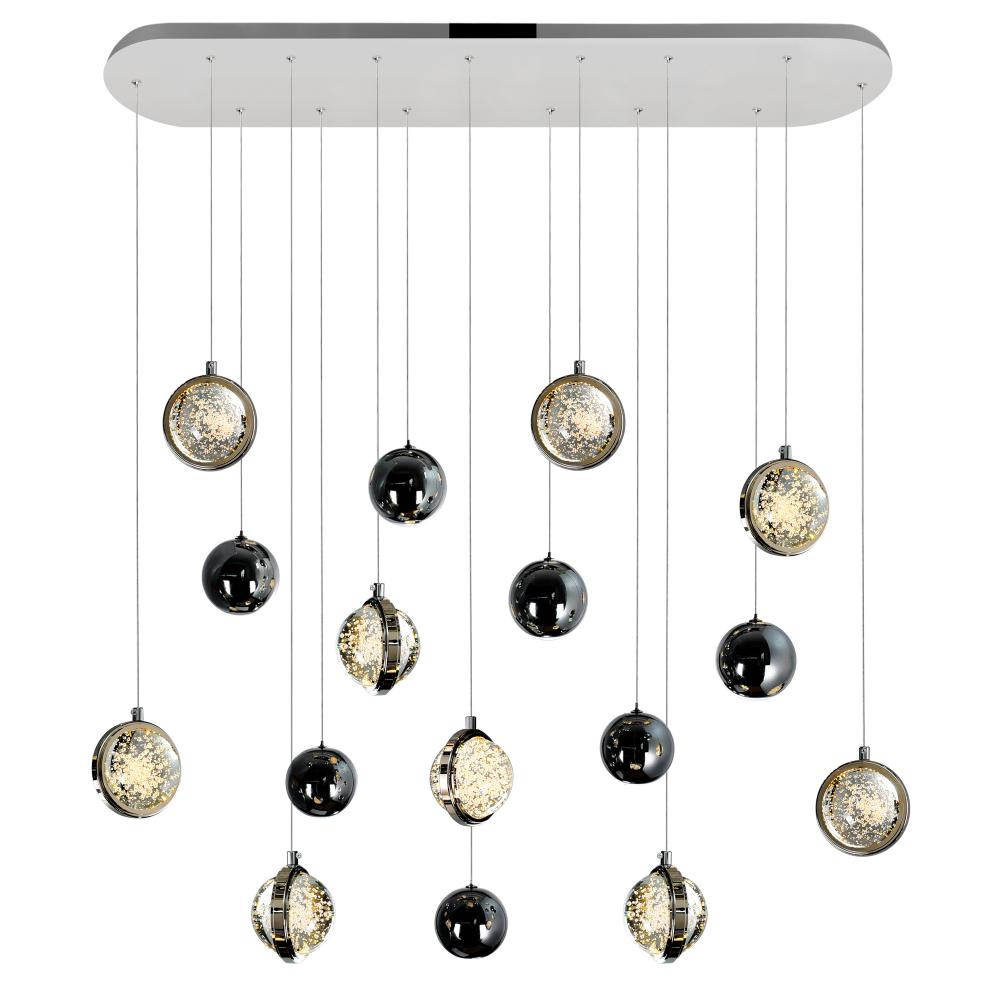 CWI Lighting 1673P40-9-613-RC Salvador 40 in LED Integrated Polished Nickel Chandelier