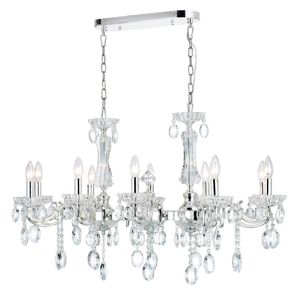 CWI Lighting 2016P37C-10 Flawless 10 Light Up Chandelier with Chrome finish