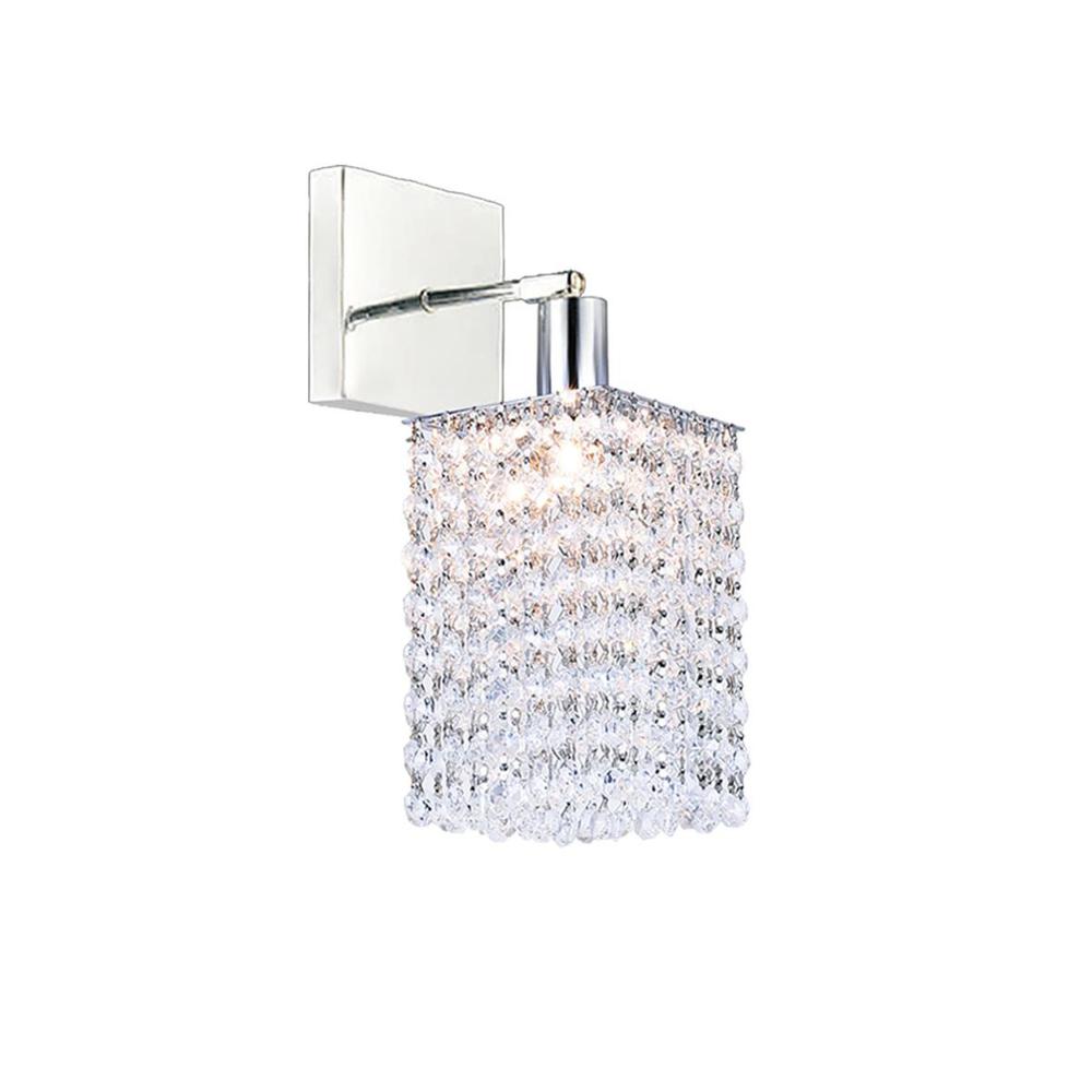 CWI Lighting 4281W-S-S (Clear) Glitz 1 Light Bathroom Sconce with Chrome finish