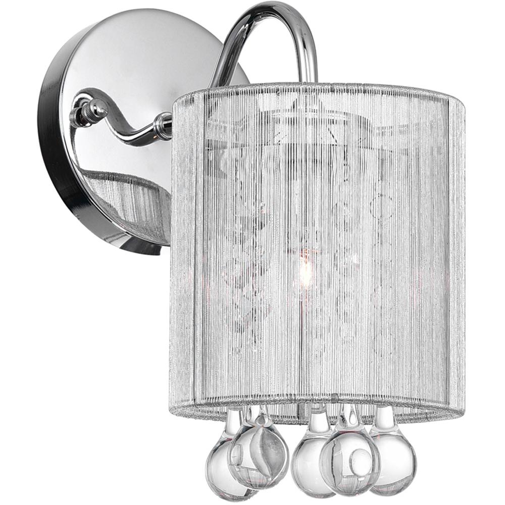 CWI Lighting 5006W5C-1 (S) Water Drop 1 Light Bathroom Sconce with Chrome finish