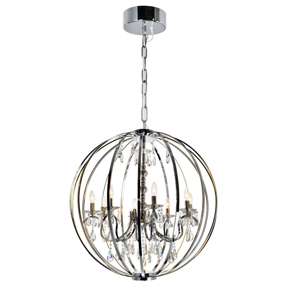 CWI Lighting 5025P34C-8 Abia 8 Light Up Chandelier with Chrome finish