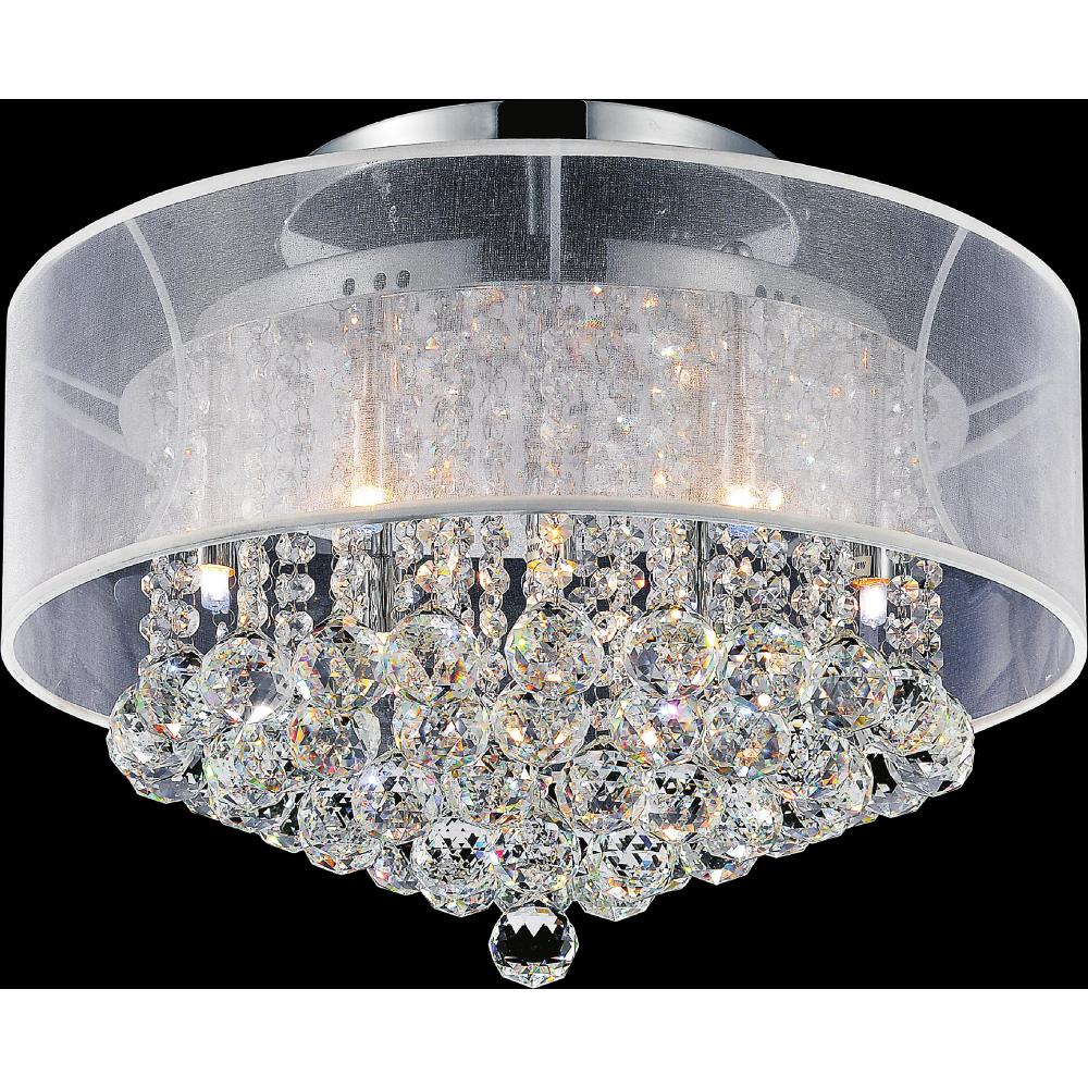 CWI Lighting 5062C20C (Clear + W) Radiant 9 Light Drum Shade Flush Mount with Chrome finish