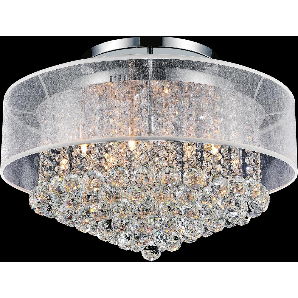 CWI Lighting 5062C24C (Clear + W) Radiant 12 Light Drum Shade Flush Mount with Chrome finish