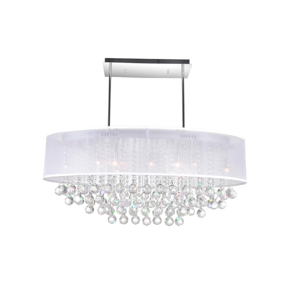 CWI Lighting 5063P36C (Clear+ W) Radiant 9 Light Drum Shade Chandelier with Chrome finish