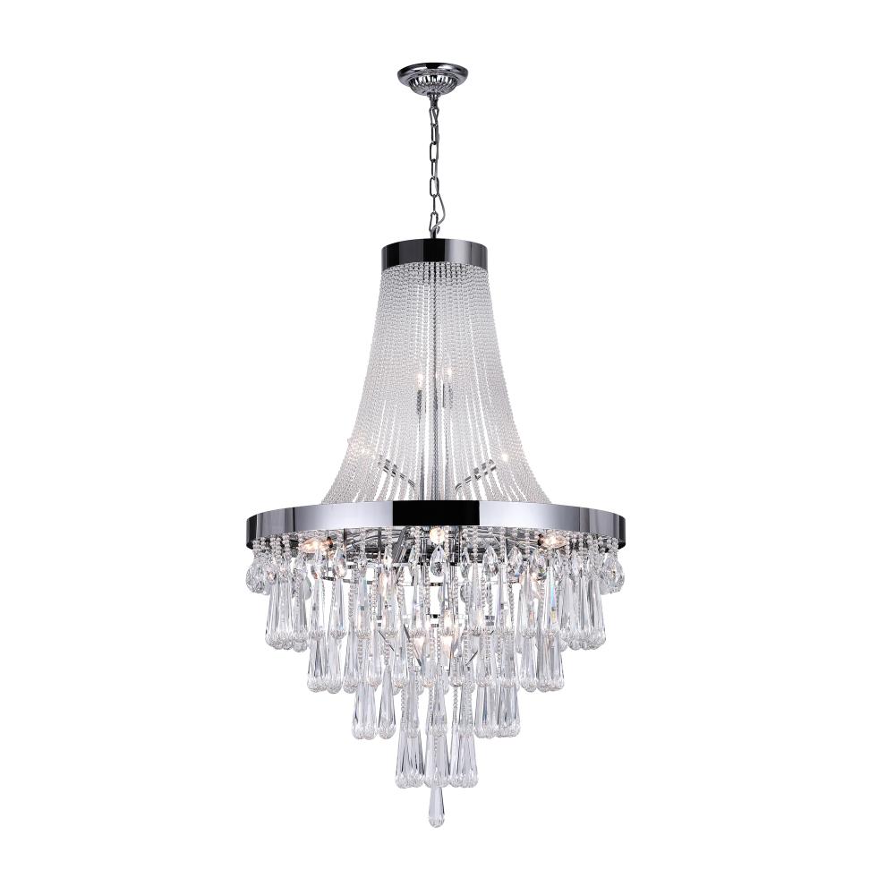 CWI Lighting 5078P32C (Clear) Vast 17 Light Down Chandelier with Chrome finish