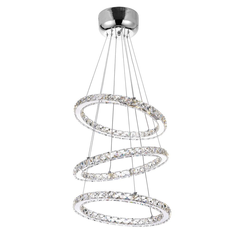 CWI Lighting 5080P16ST-3R Ring LED Chandelier with Chrome finish