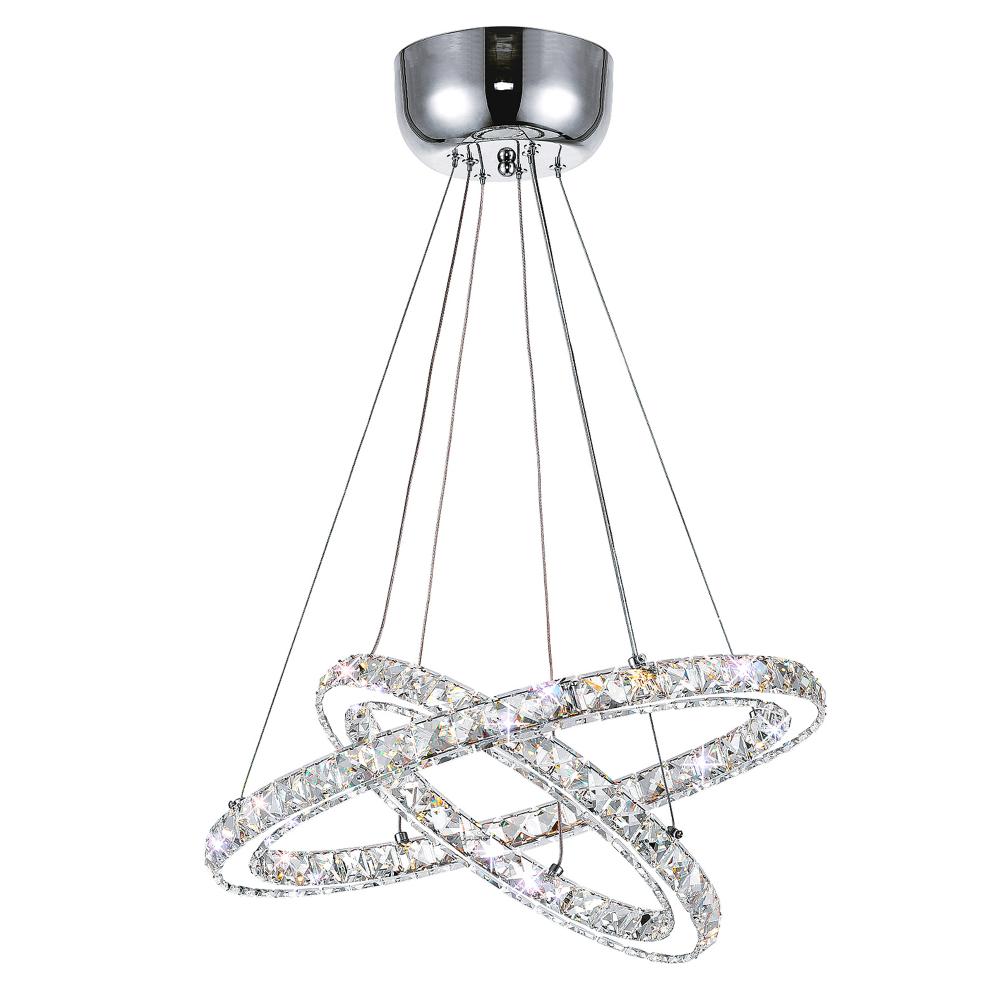 CWI Lighting 5080P24ST-2R Ring LED Chandelier with Chrome finish