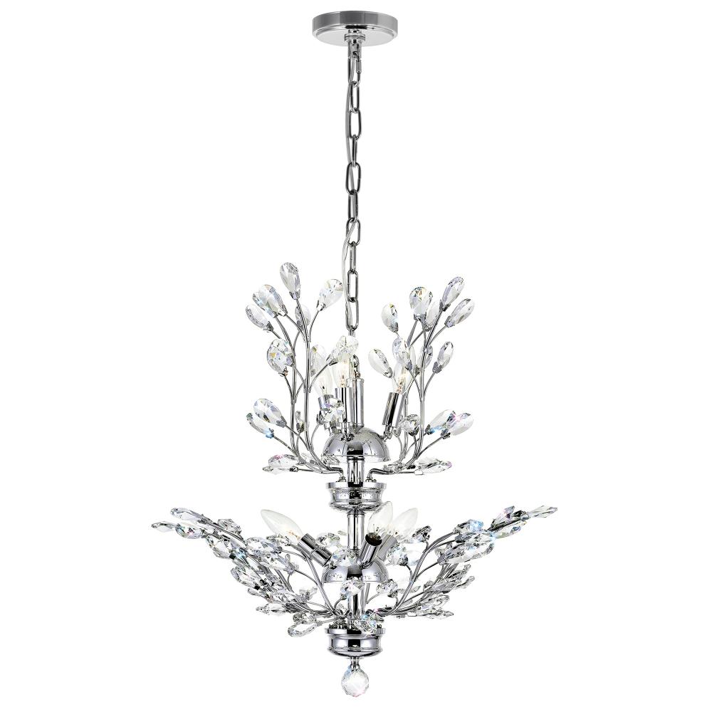 CWI Lighting 5206P22C Ivy 6 Light Chandelier with Chrome finish