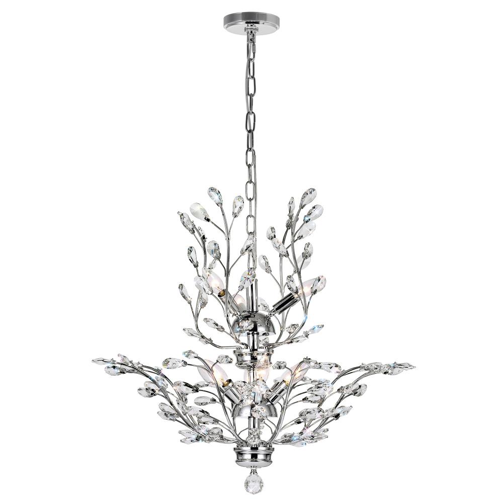 CWI Lighting 5206P28C Ivy 9 Light Chandelier with Chrome finish