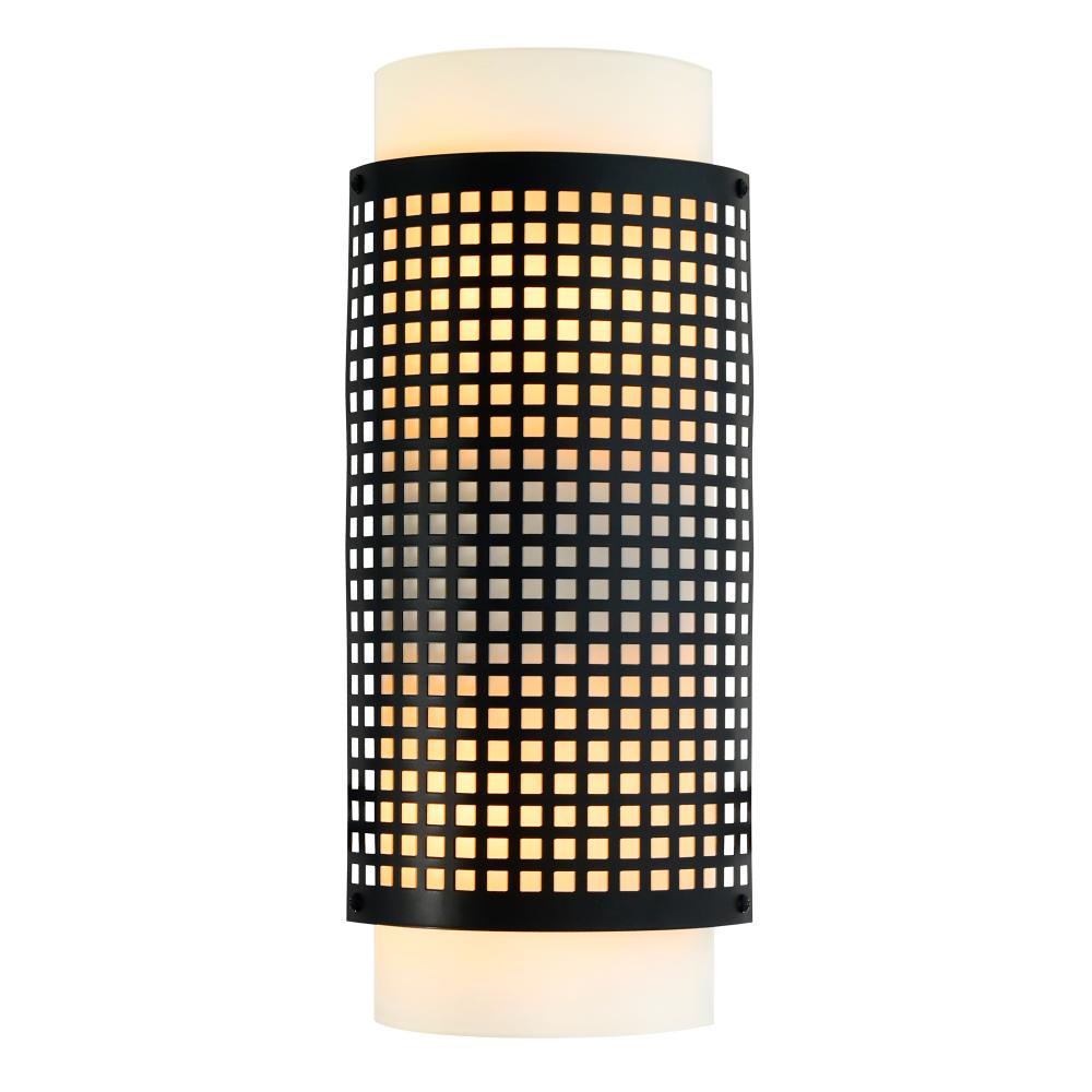 CWI Lighting 5209W6B Checkered 2 Light Wall Sconce with Black finish