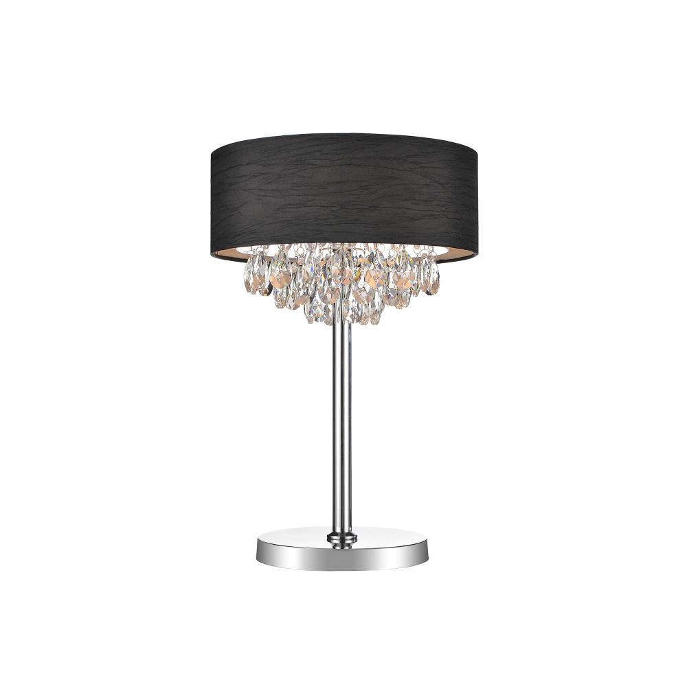CWI Lighting 5443T14C (Black) Dash 3 Light Table Lamp with Chrome finish