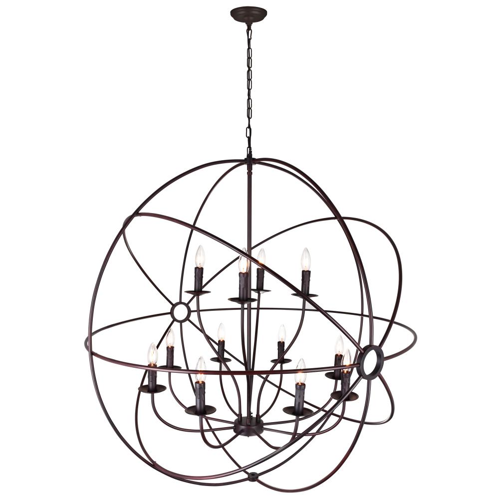 CWI Lighting 5464P40DB-12 Arza 12 Light Up Chandelier with Brown finish