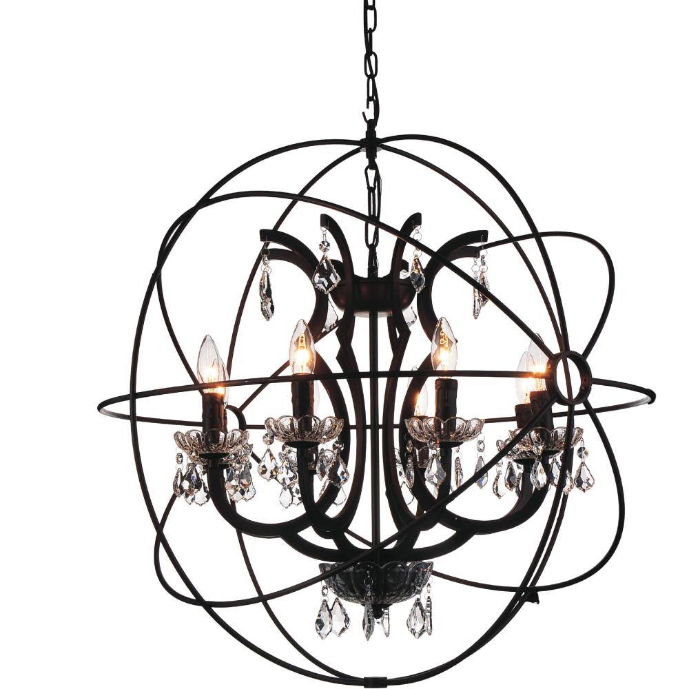 CWI Lighting 5465P28DB-8 Campechia 8 Light Up Chandelier with Brown finish