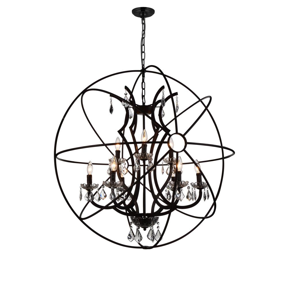 CWI Lighting 5465P36DB-9 Campechia 9 Light Up Chandelier with Brown finish