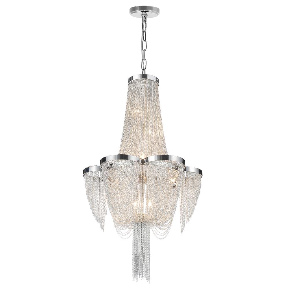 CWI Lighting 5480P14C Taylor 7 Light Down Chandelier with Chrome finish