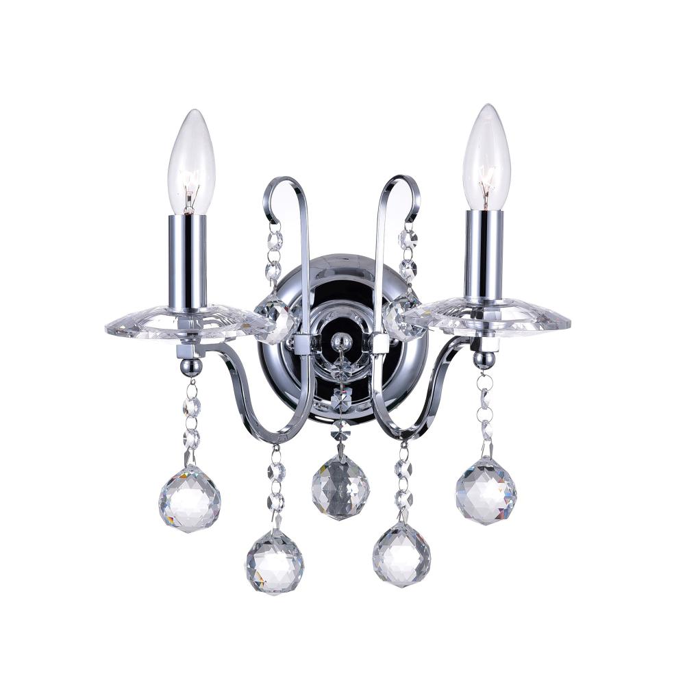 CWI Lighting 5507W12C-2 Valentina 2 Light Wall Sconce with Chrome finish