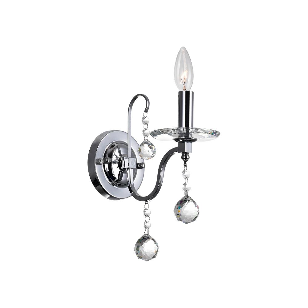 CWI Lighting 5507W5C-1 Valentina 1 Light Wall Sconce with Chrome finish