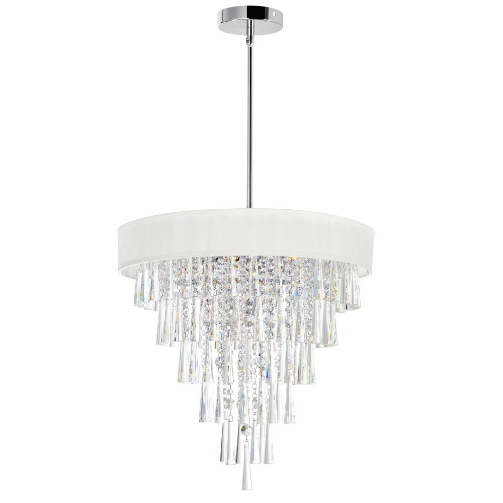 CWI Lighting 5523P22C (Off White) Franca 8 Light Drum Shade Chandelier with Chrome finish