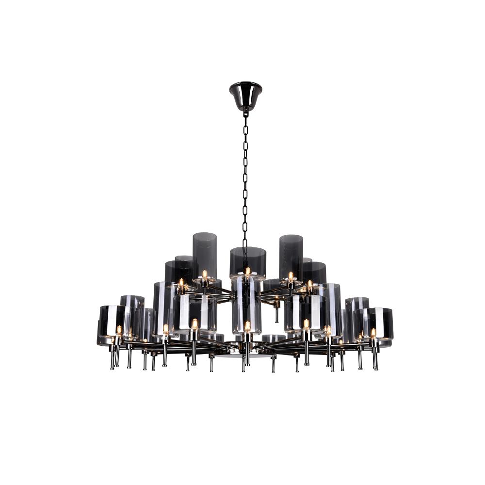 CWI Lighting 5526P48-30-612 Montoya 30 Light Up Chandelier with Pearl Black finish
