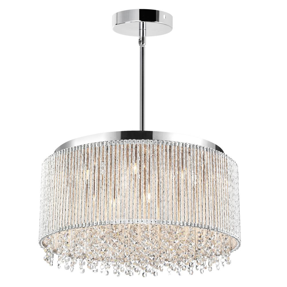 CWI Lighting 5535P24C-R Claire 14 Light Drum Shade Chandelier with Chrome finish