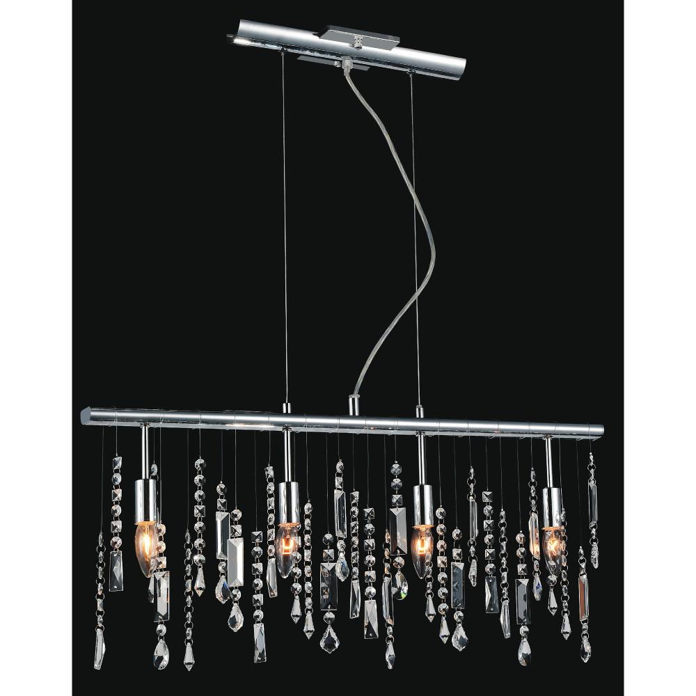 CWI Lighting 5549P30C Janine 4 Light Down Chandelier with Chrome finish