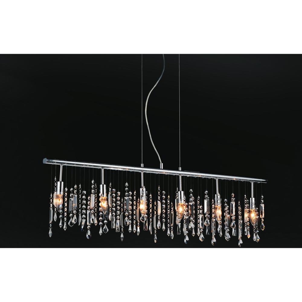 CWI Lighting 5549P46C Janine 6 Light Down Chandelier with Chrome finish